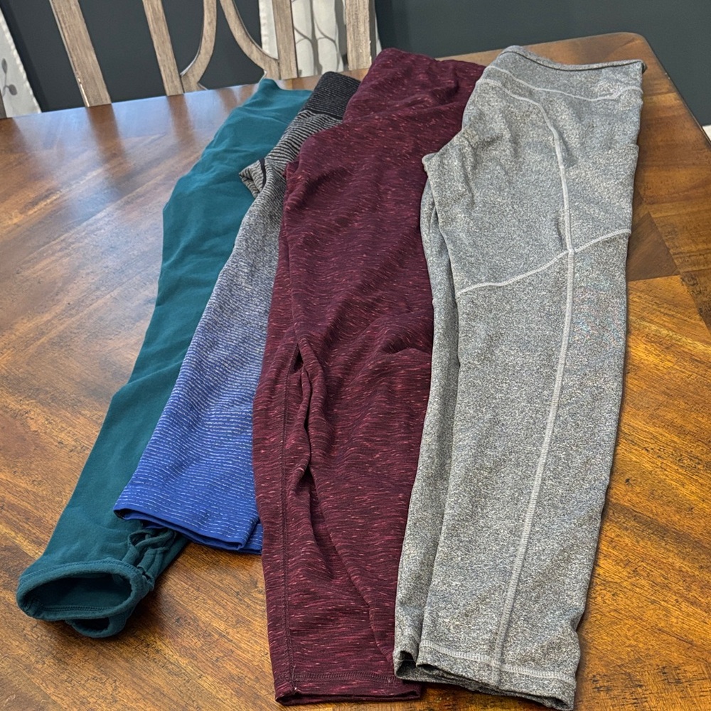 Women's Leggings in Gray, Burgundy, Blue, and Teal